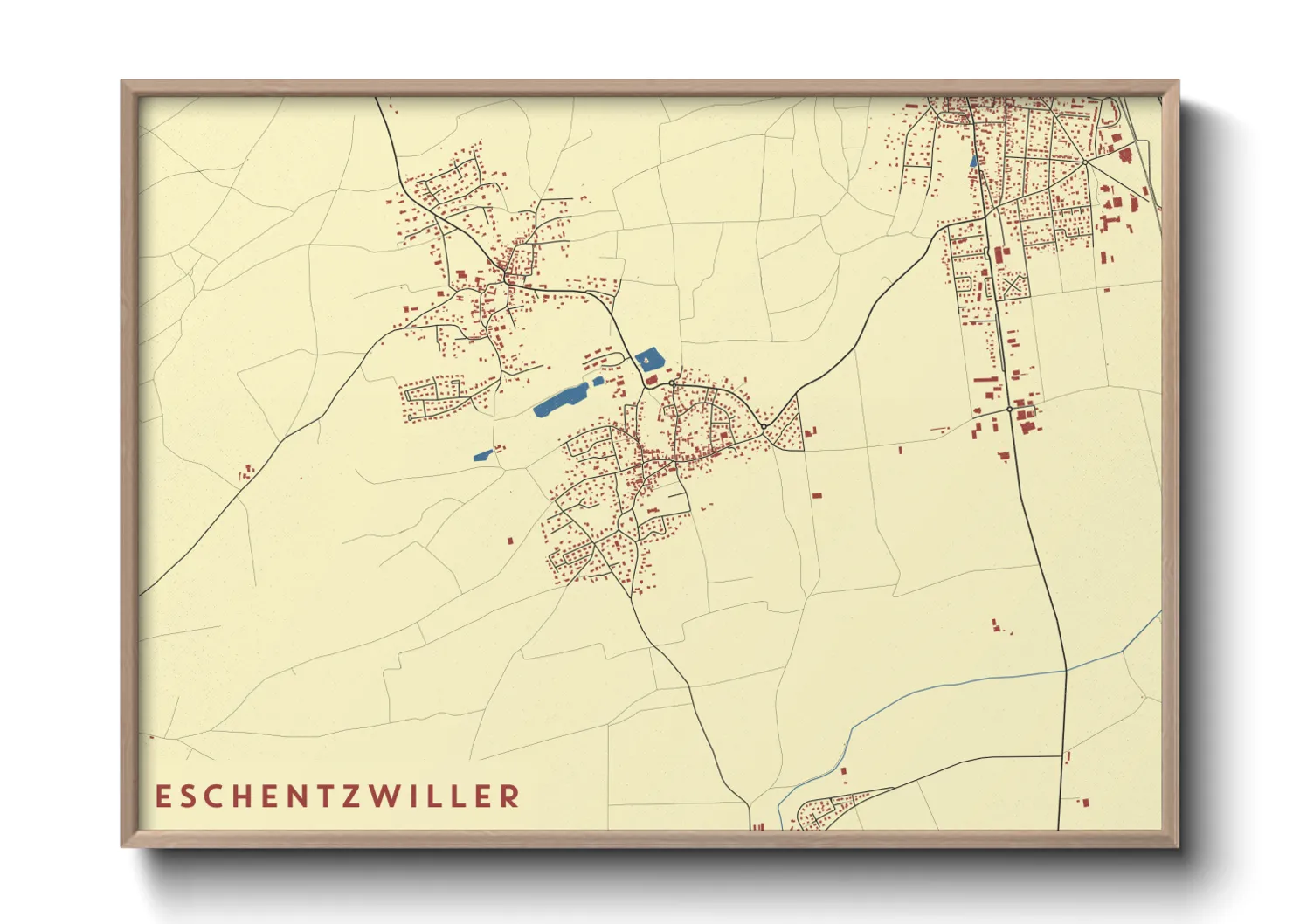 Une affiche de carte sur Eschentzwiller
