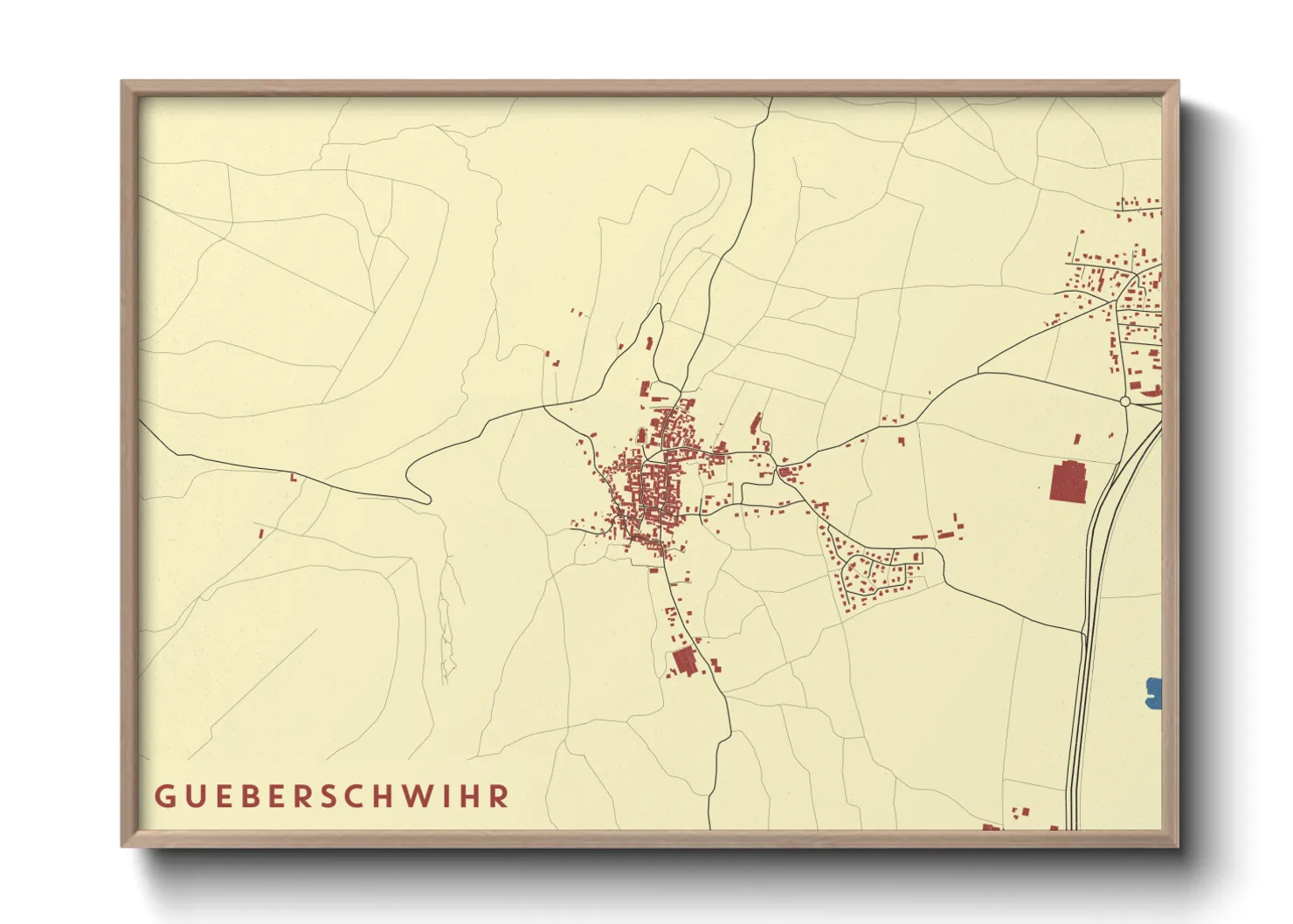 Une affiche de carte sur Gueberschwihr