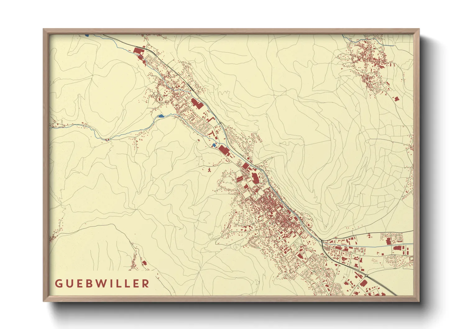 Une affiche de carte sur Guebwiller