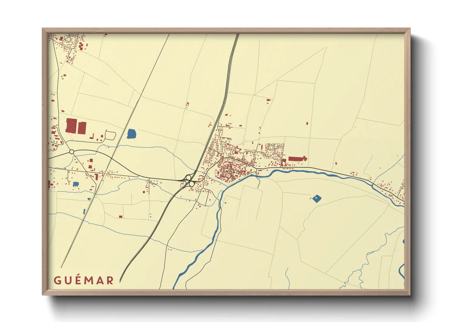 Une affiche de carte sur Guémar