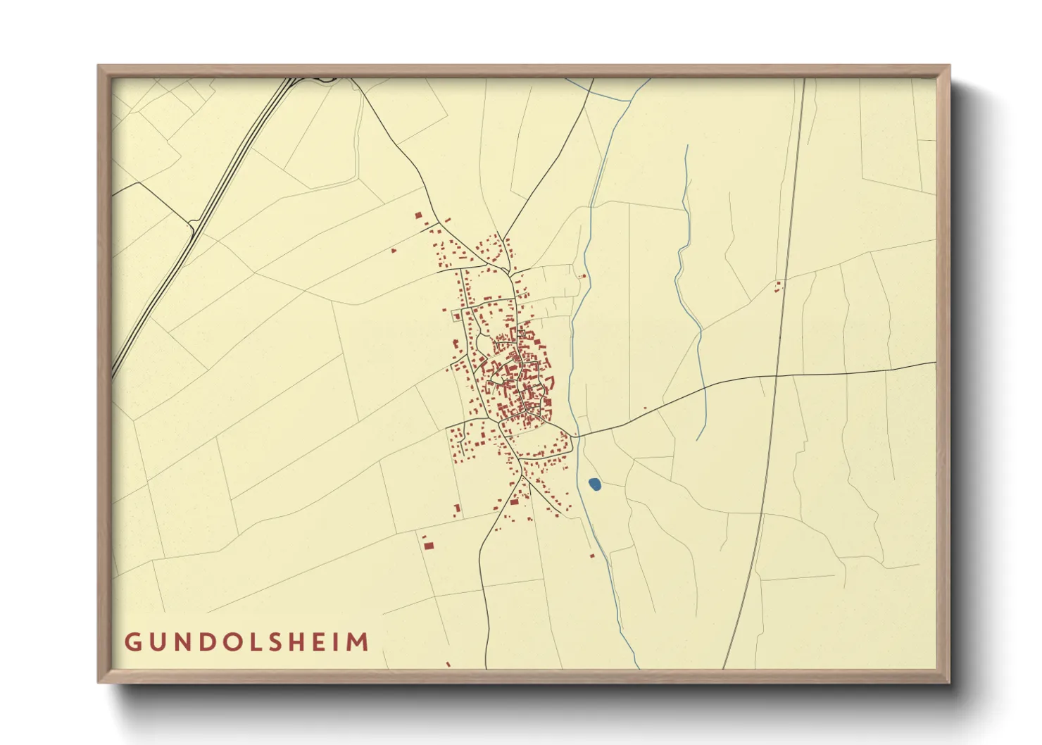 Une affiche de carte sur Gundolsheim