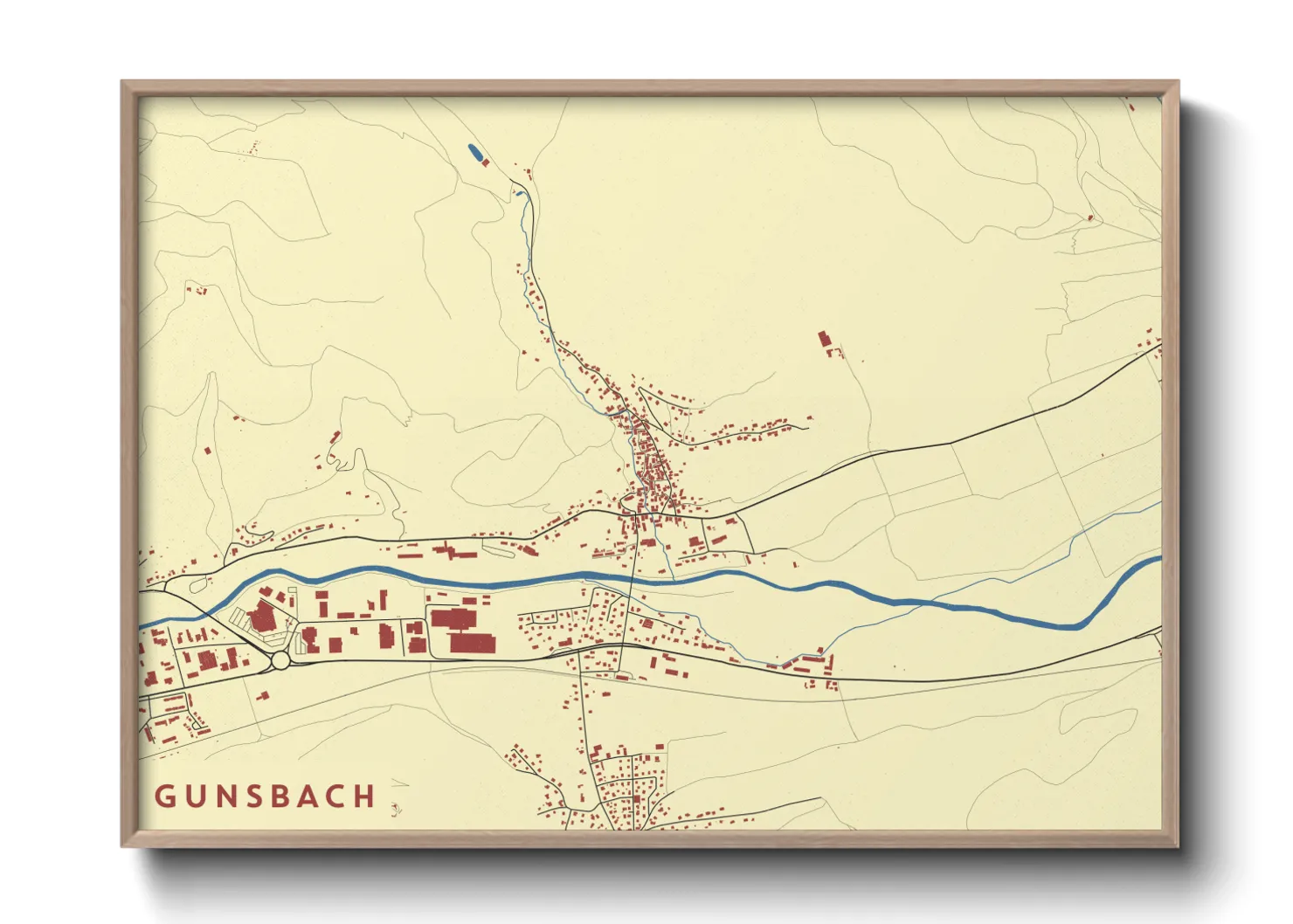 Une affiche de carte sur Gunsbach