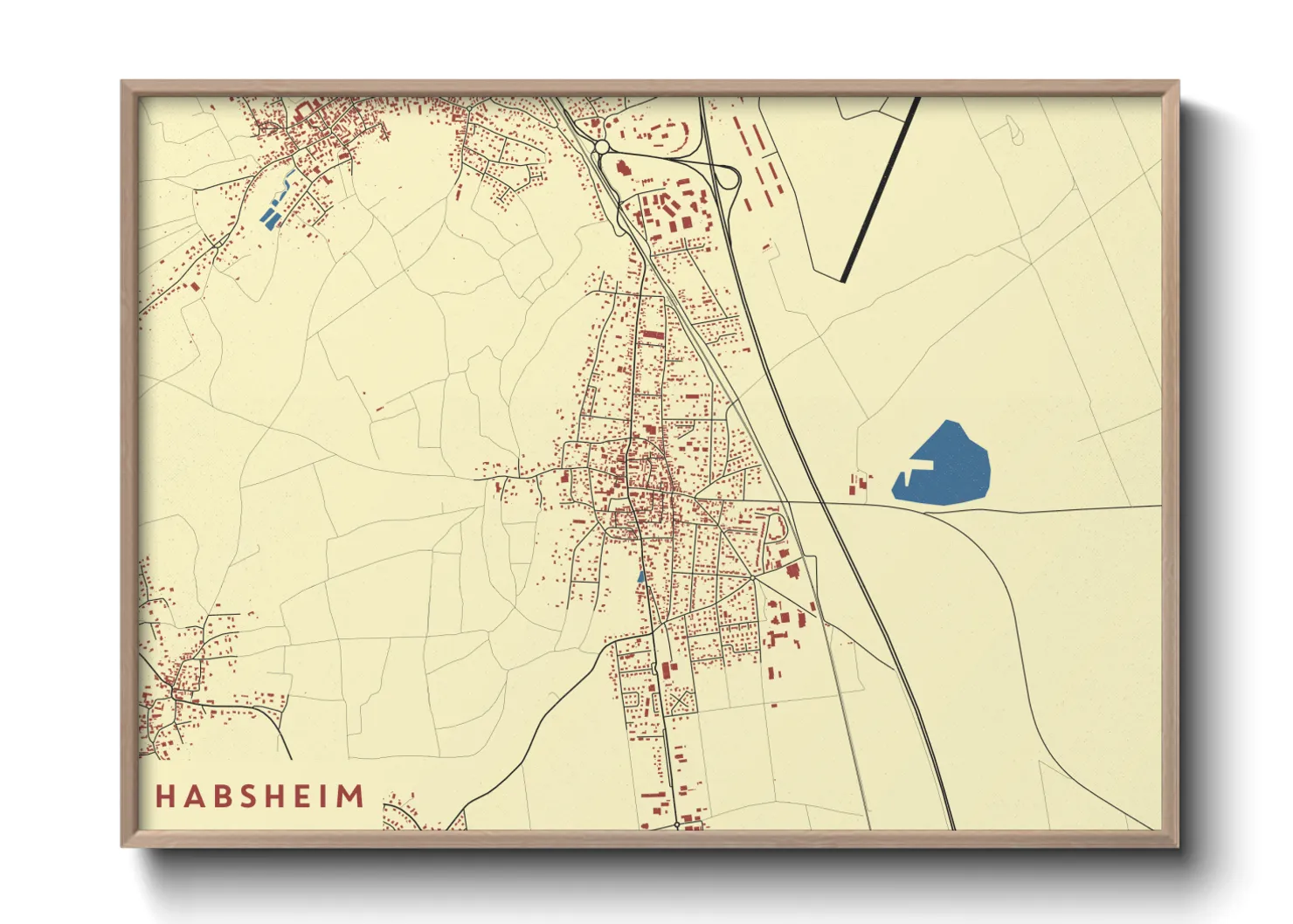 Une affiche de carte sur Habsheim