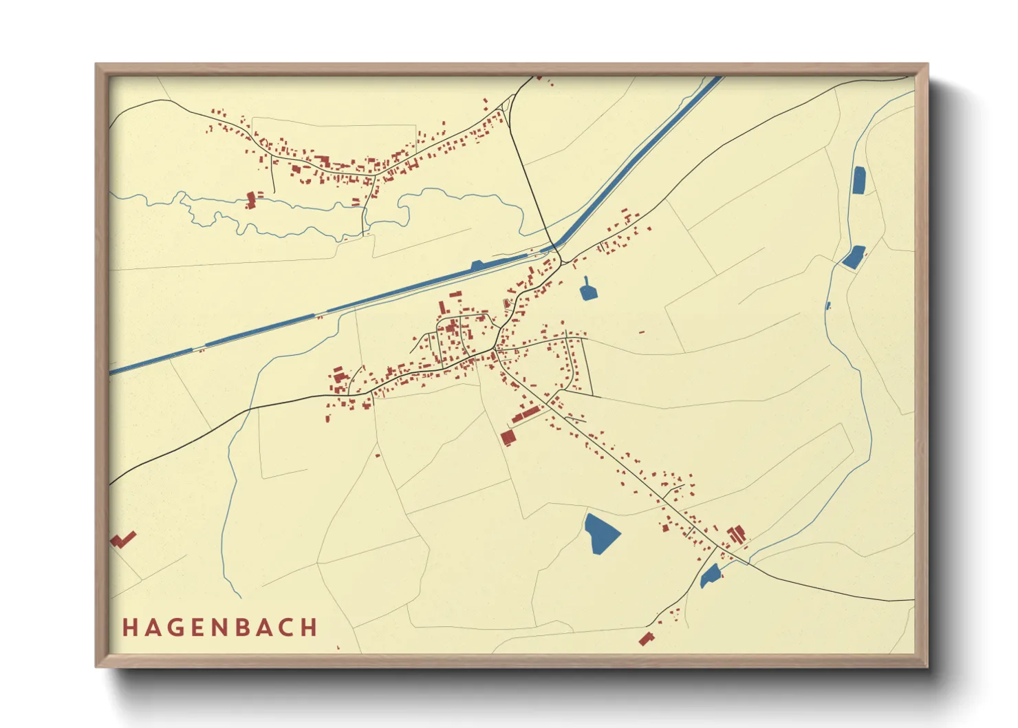 Une affiche de carte sur Hagenbach