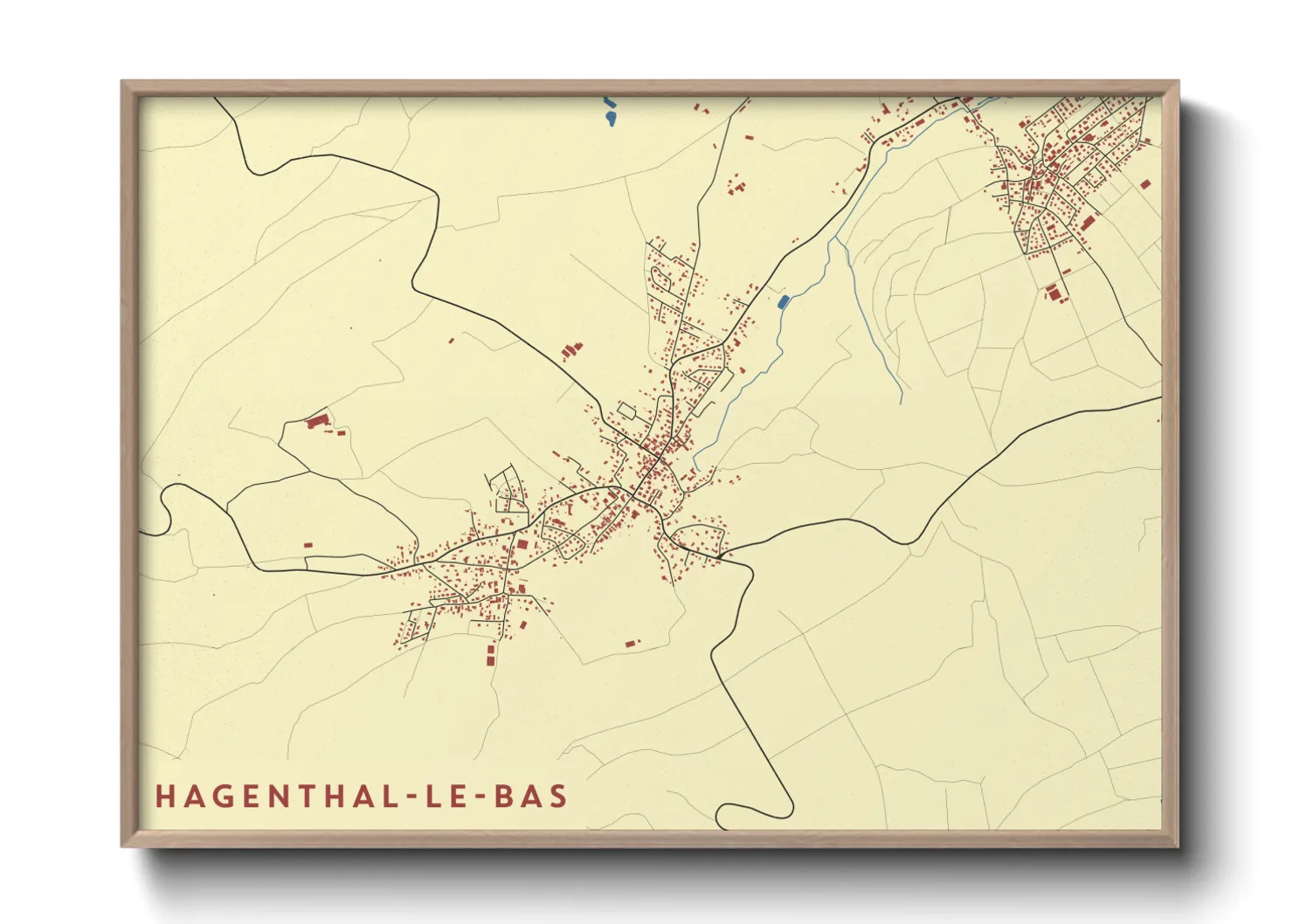 Une affiche de carte sur Hagenthal-le-Bas
