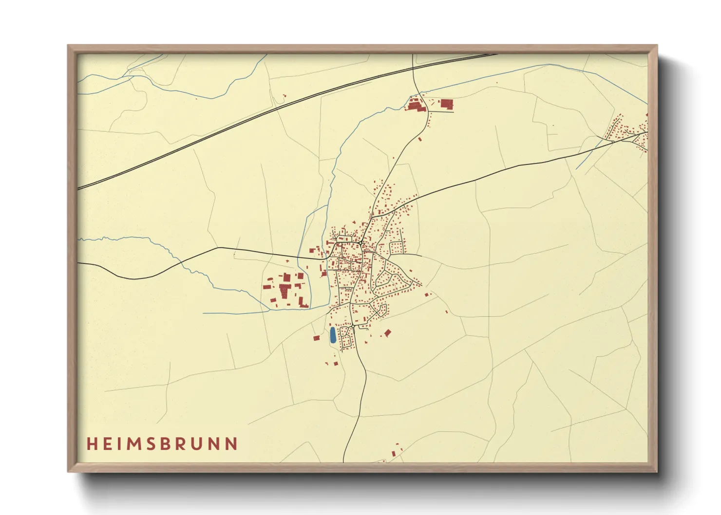Une affiche de carte sur Heimsbrunn