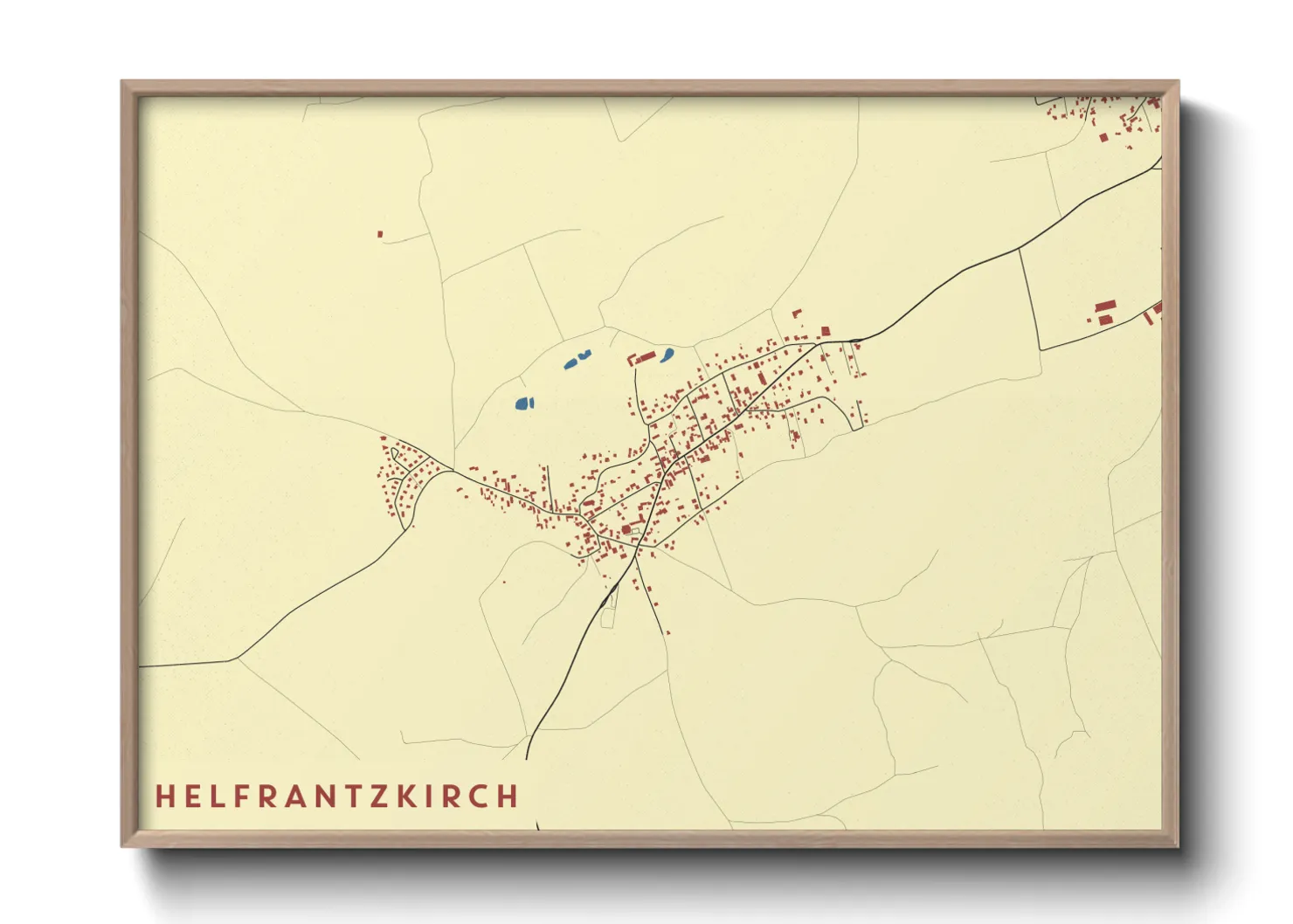Une affiche de carte sur Helfrantzkirch