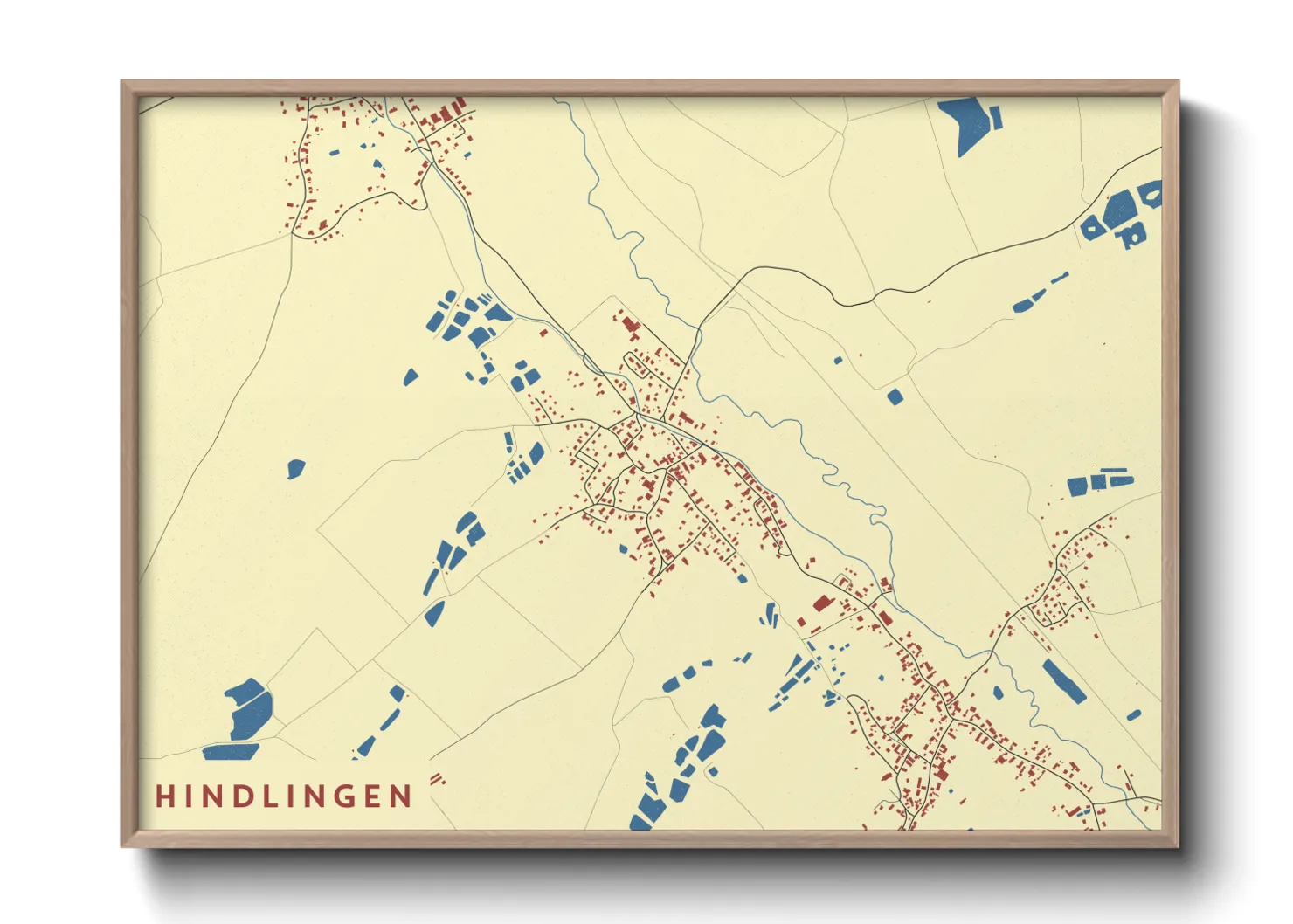 Une affiche de carte sur Hindlingen