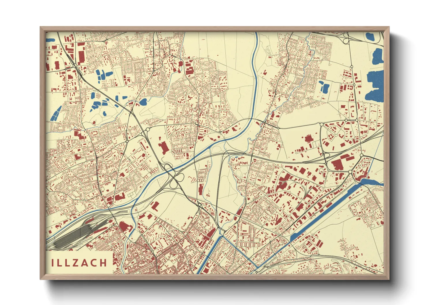 Une affiche de carte sur Illzach