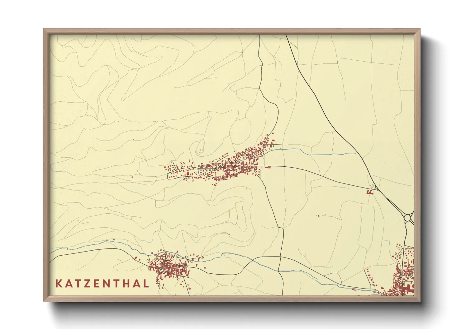 Une affiche de carte sur Katzenthal