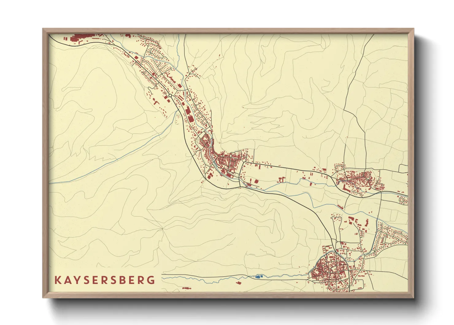 Une affiche de carte sur Kaysersberg