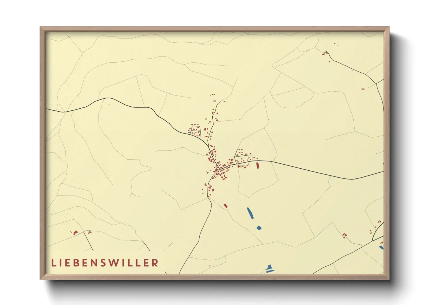 Une affiche de carte sur Liebenswiller