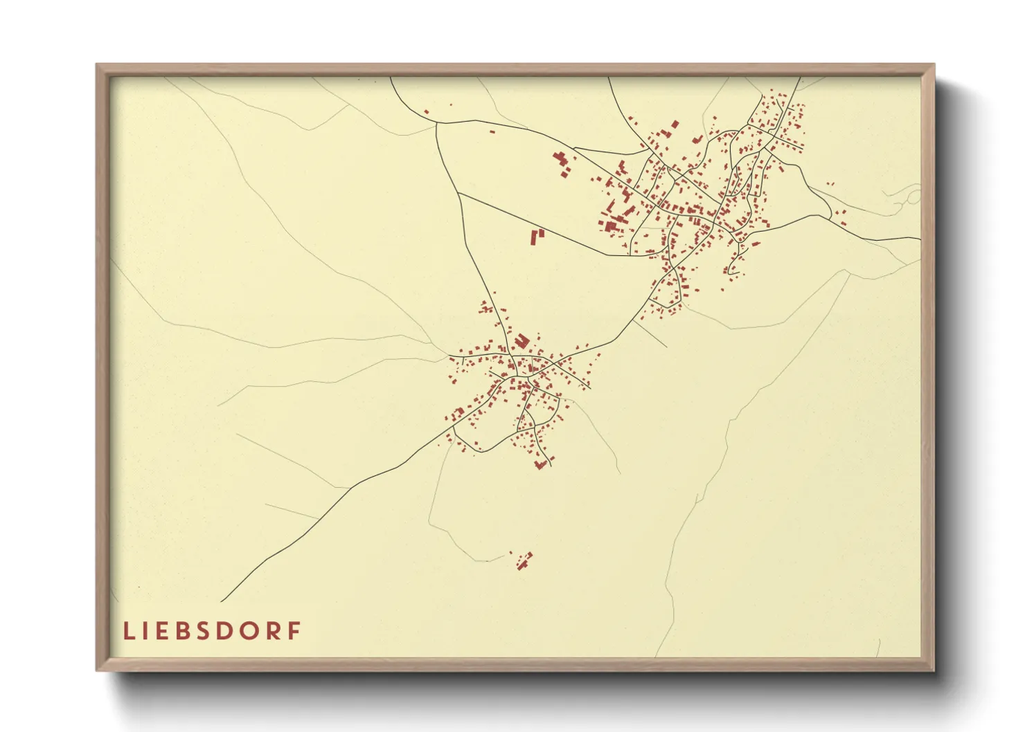 Une affiche de carte sur Liebsdorf