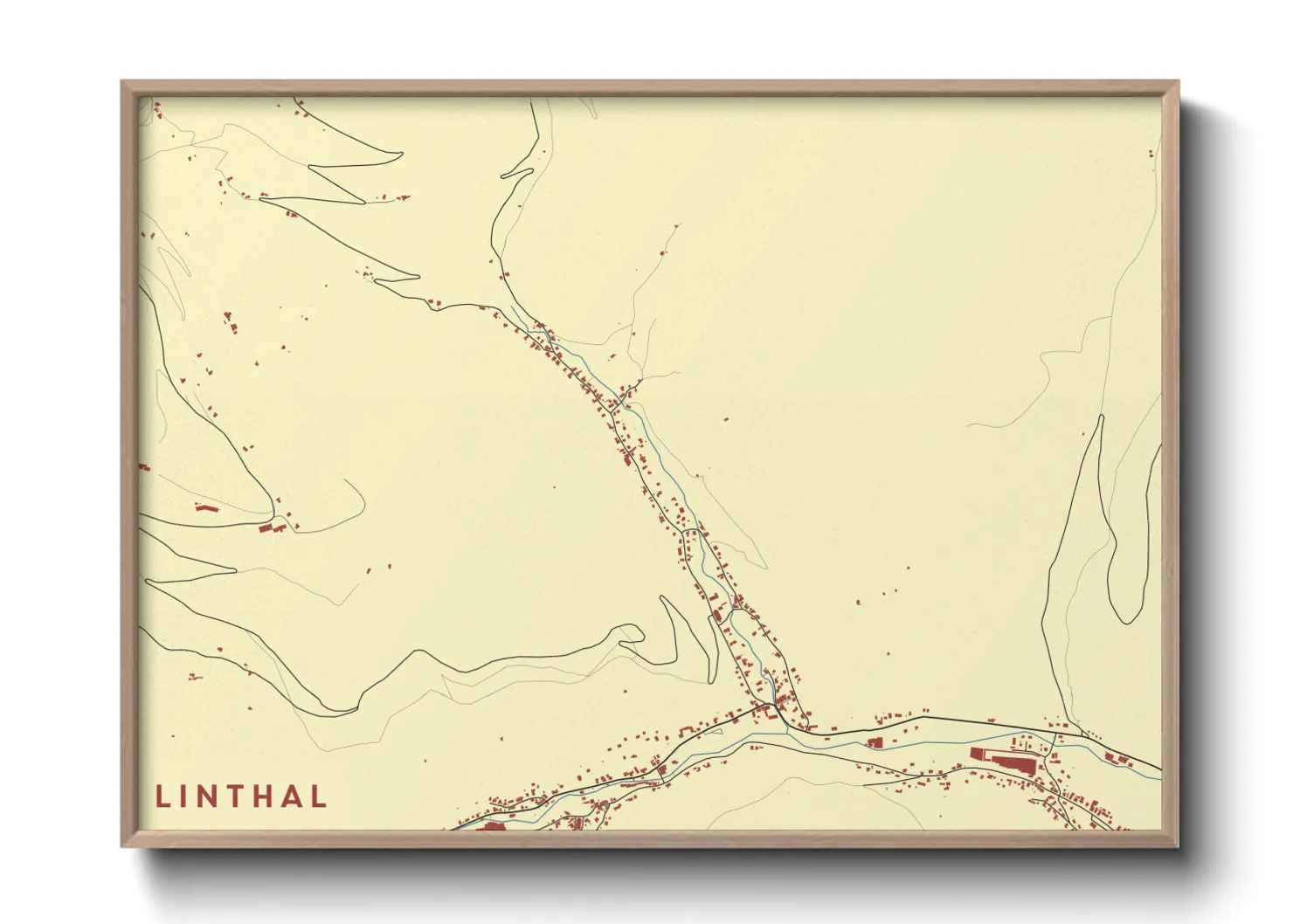 Une affiche de carte sur Linthal