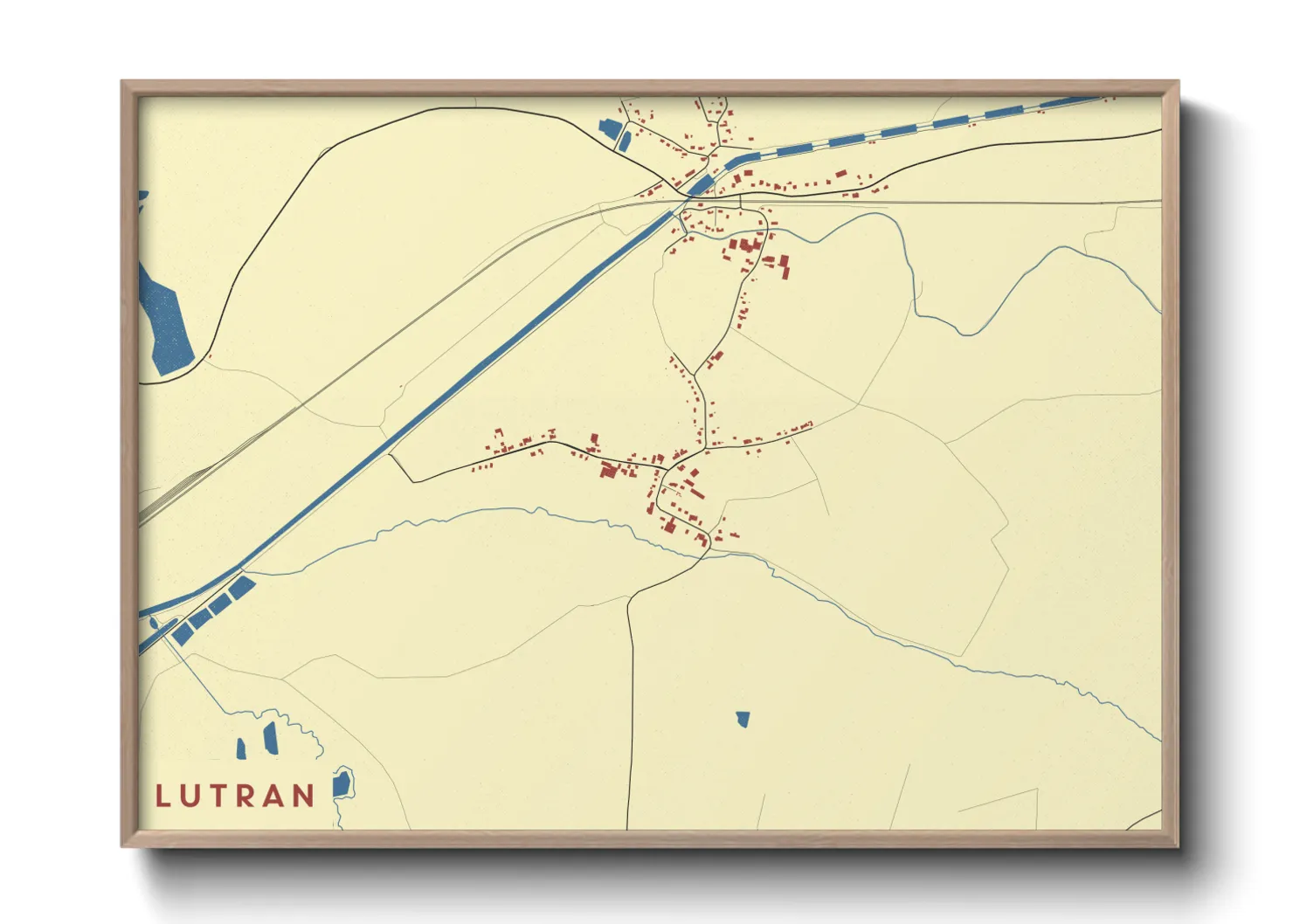 Une affiche de carte sur Lutran