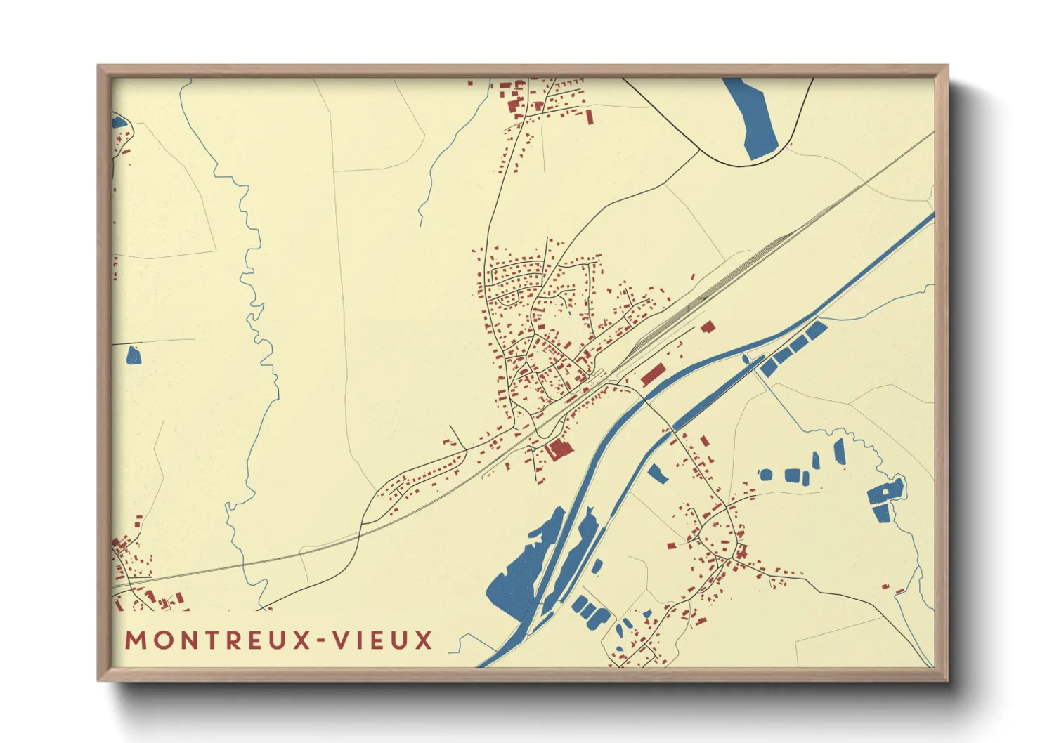 Une affiche de carte sur Montreux-Vieux
