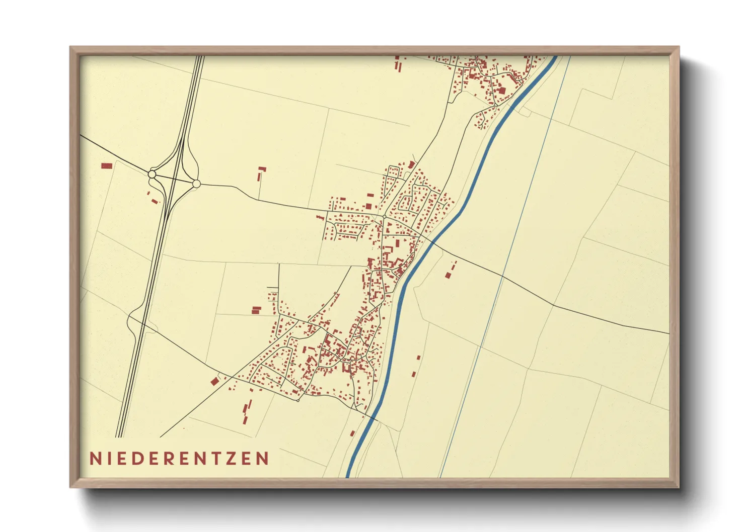 Une affiche de carte sur Niederentzen