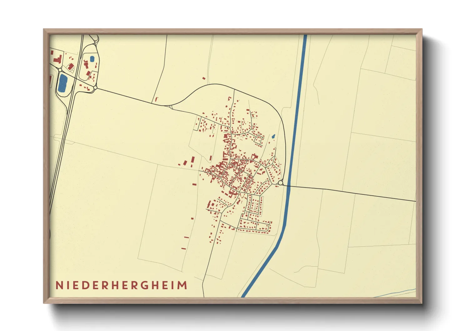 Une affiche de carte sur Niederhergheim