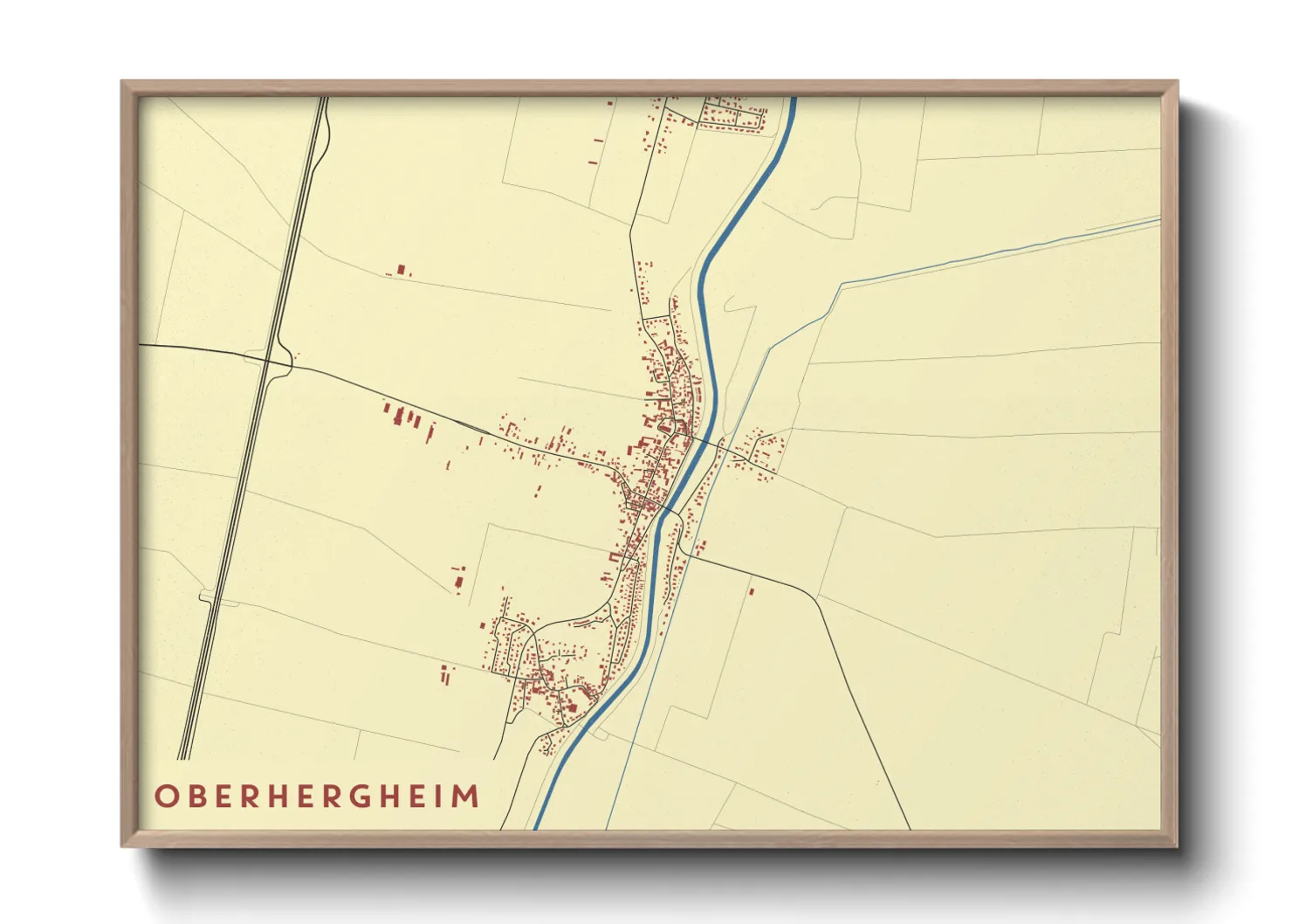 Une affiche de carte sur Oberhergheim