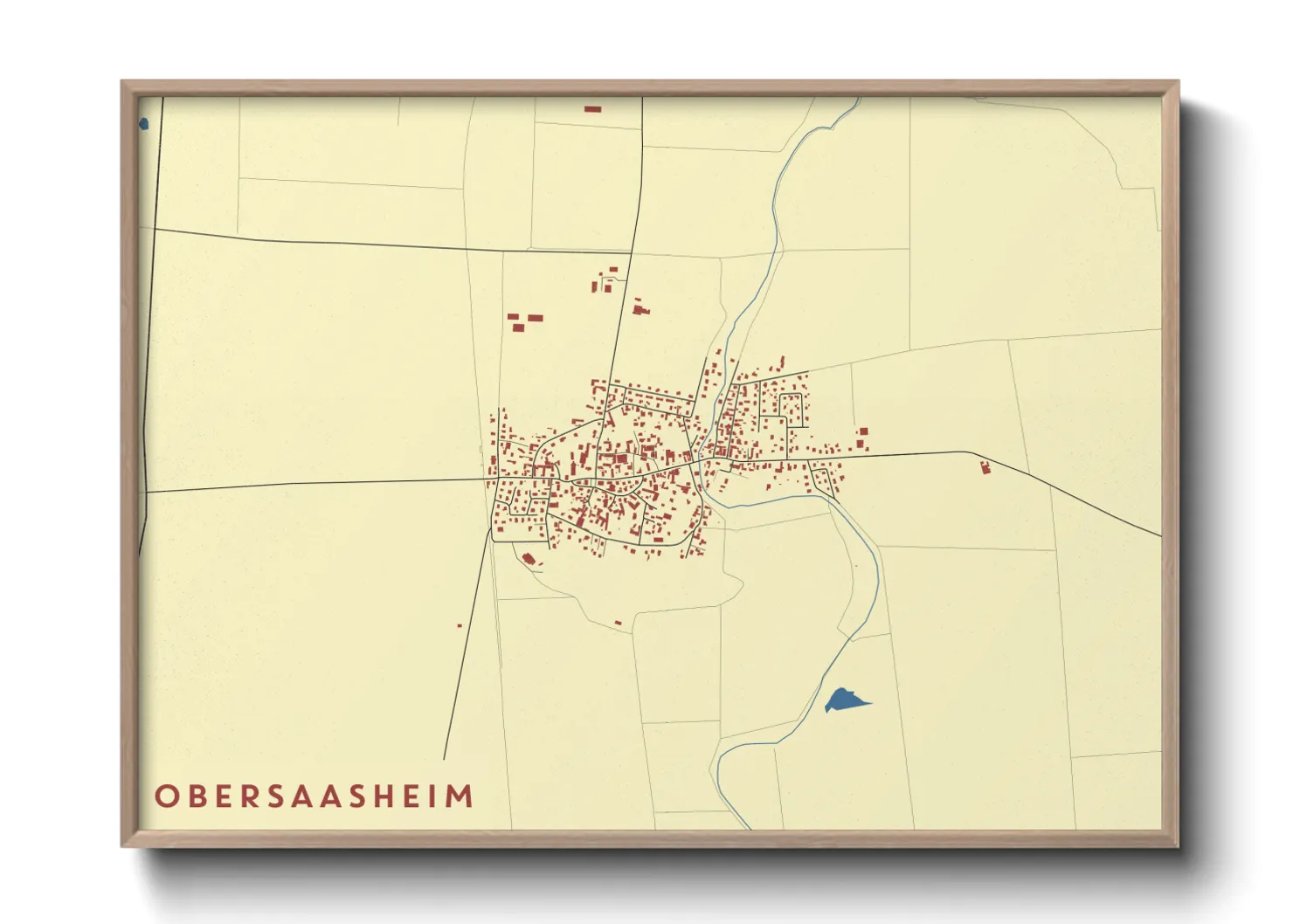 Une affiche de carte sur Obersaasheim