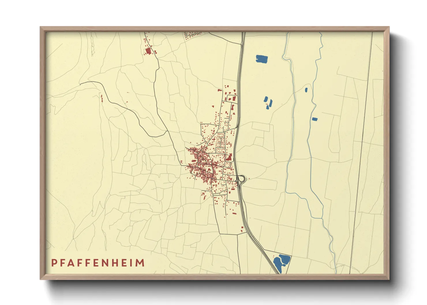 Une affiche de carte sur Pfaffenheim