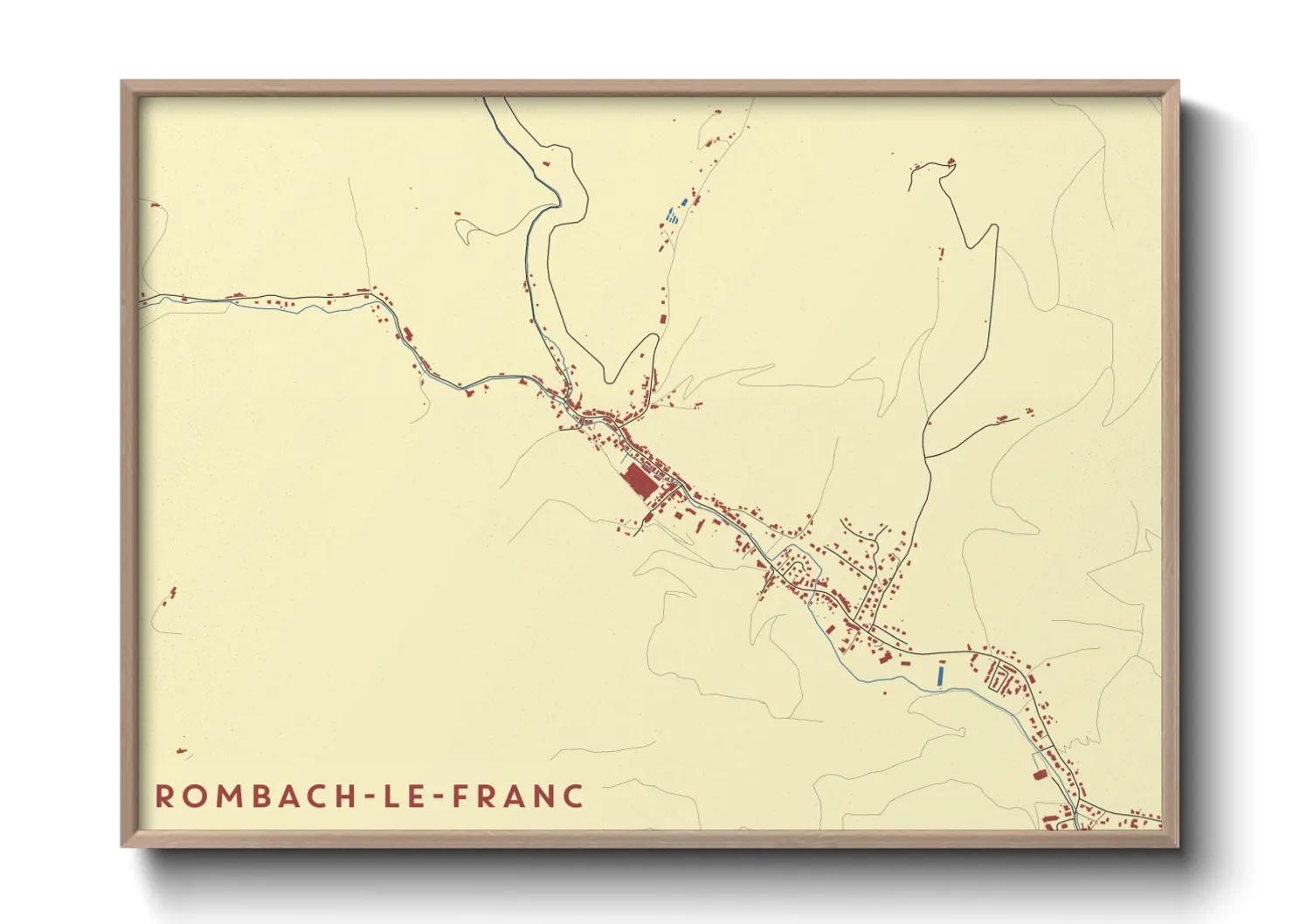 Une affiche de carte sur Rombach-le-Franc