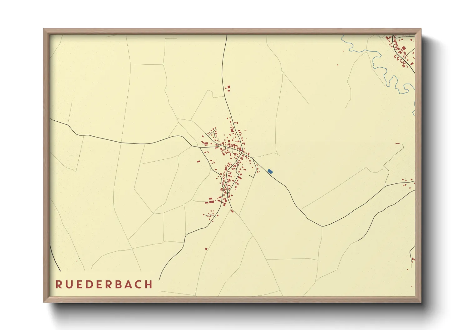 Une affiche de carte sur Ruederbach