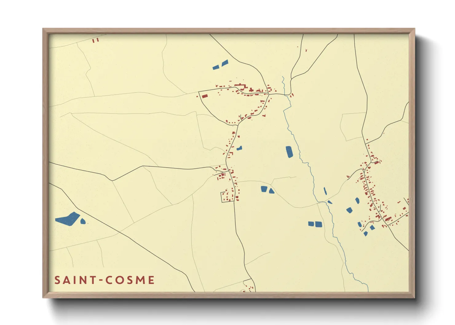 Une affiche de carte sur Saint-Cosme