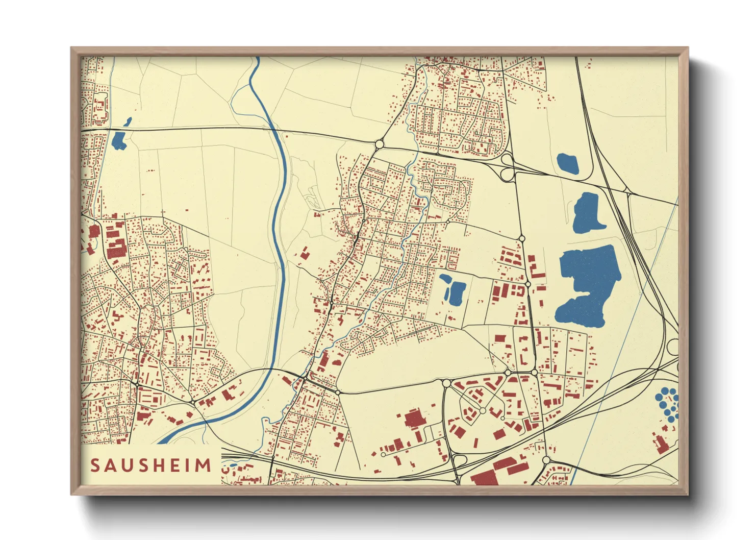 Une affiche de carte sur Sausheim