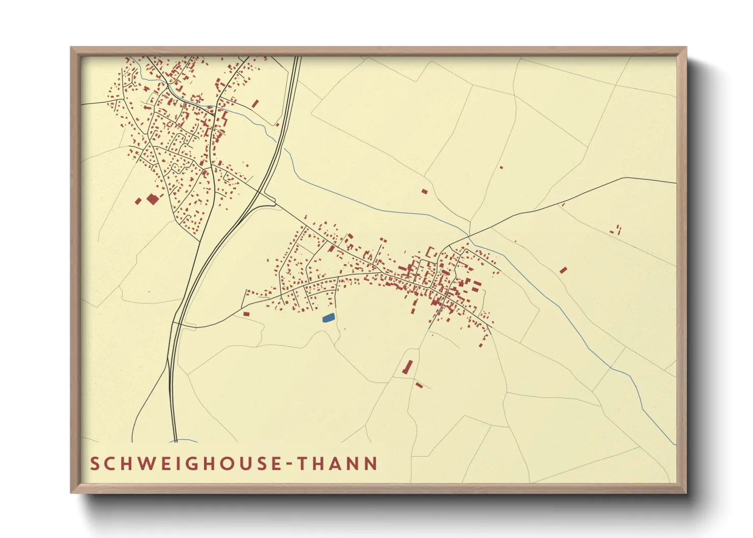 Une affiche de carte sur Schweighouse-Thann