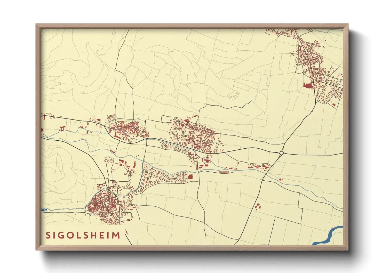 Une affiche de carte sur Sigolsheim