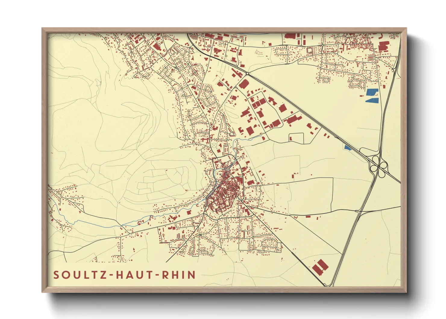 Une affiche de carte sur Soultz-Haut-Rhin