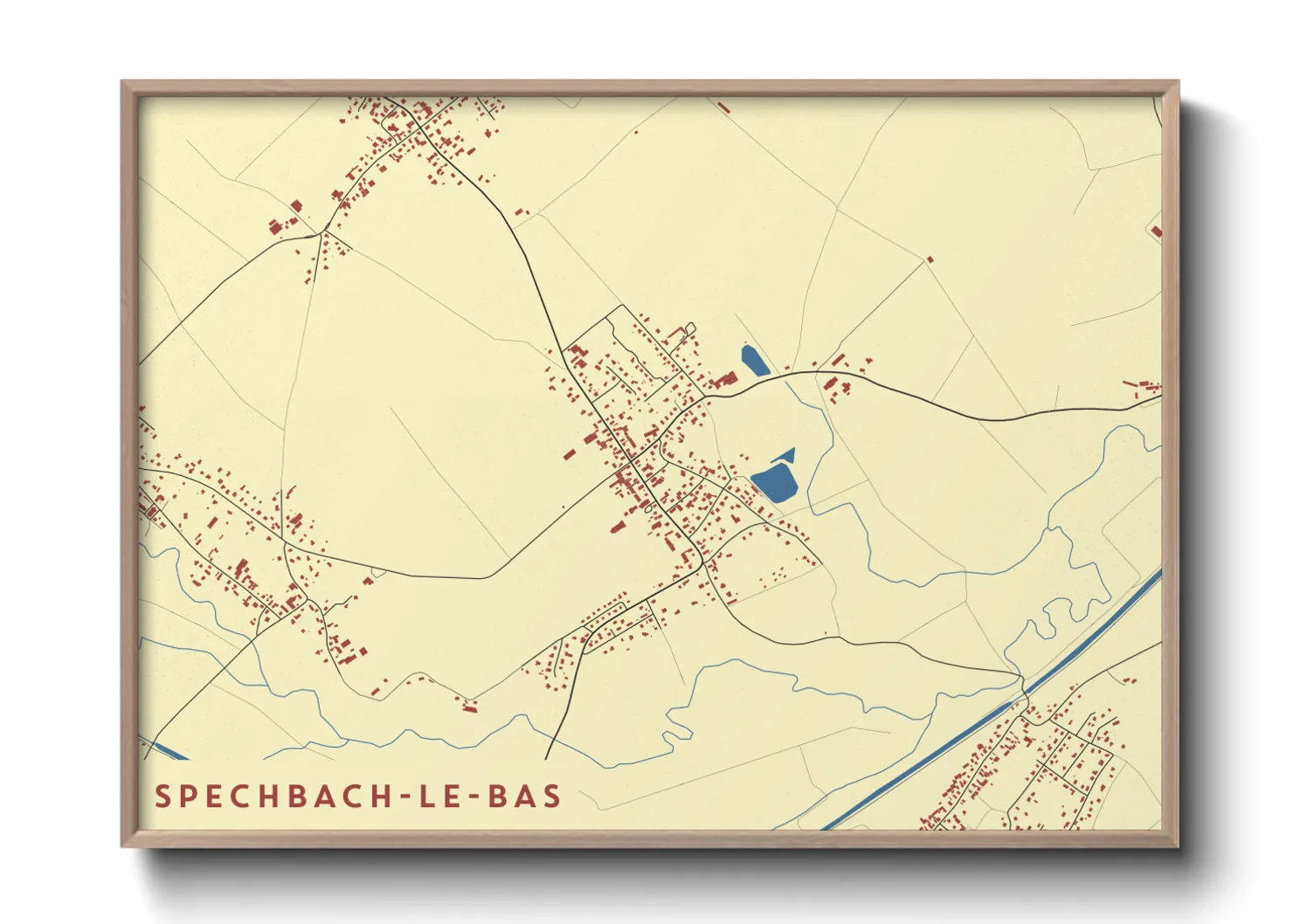 Une affiche de carte sur Spechbach-le-Bas