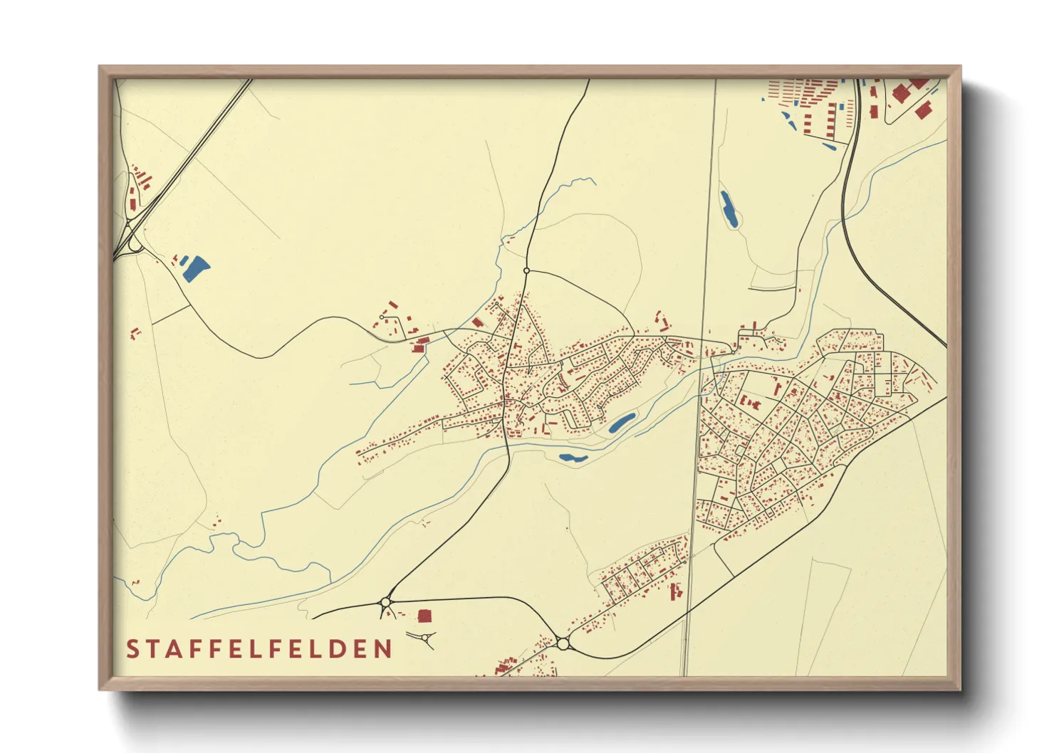 Une affiche de carte sur Staffelfelden