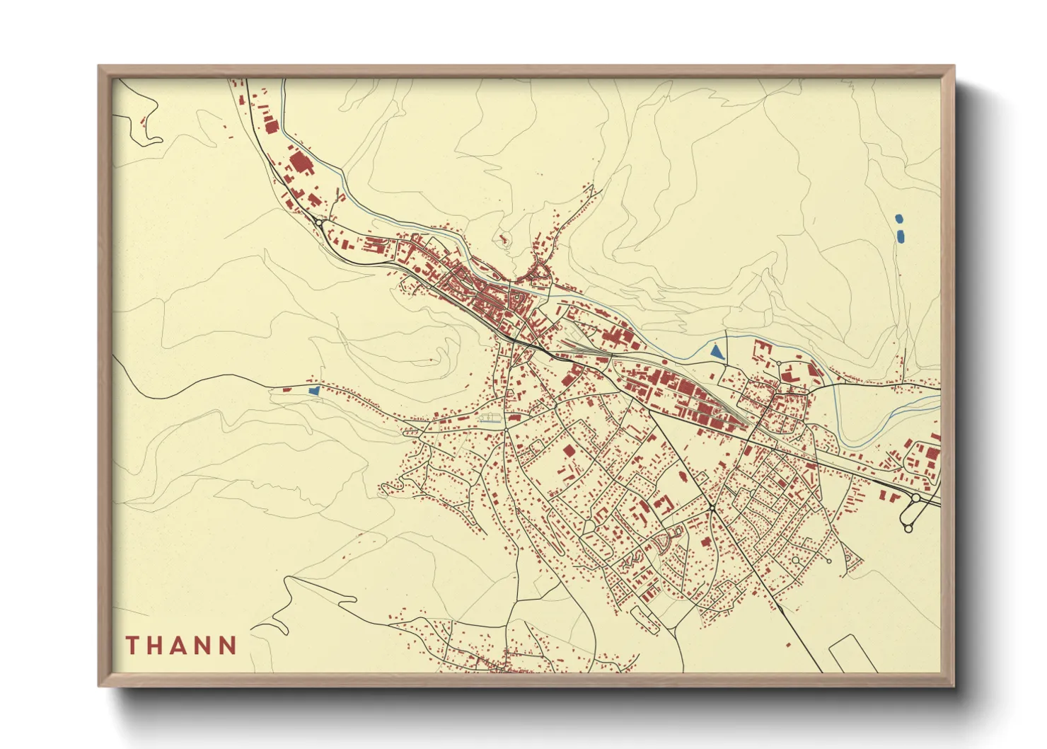 Une affiche de carte sur Thann