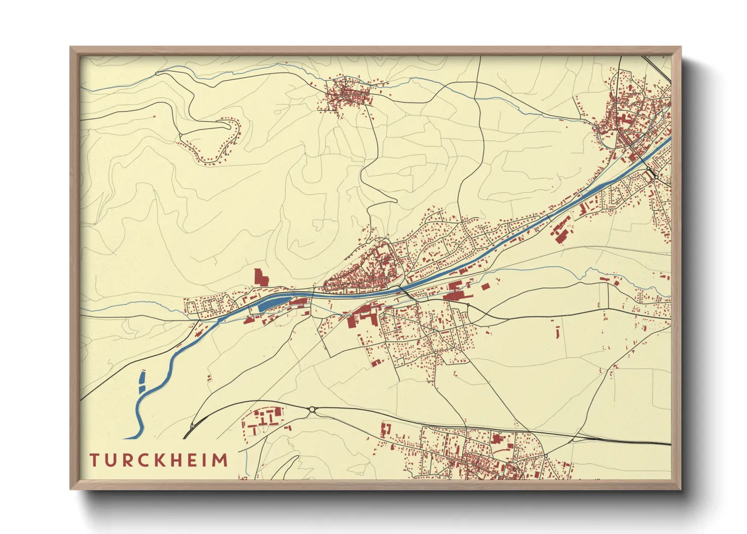 Une affiche de carte sur Turckheim