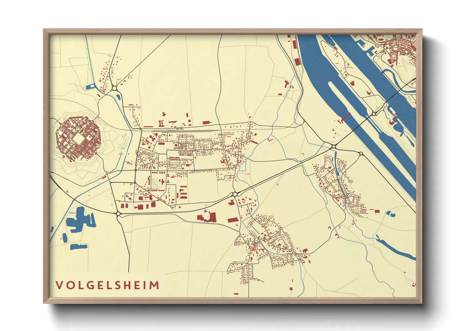 Une affiche de carte sur Volgelsheim