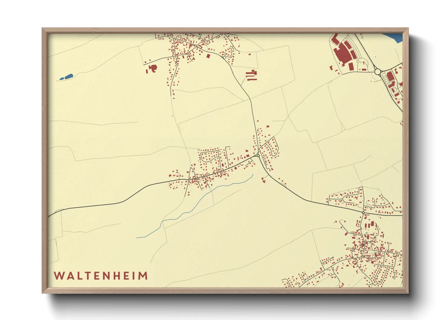 Une affiche de carte sur Waltenheim