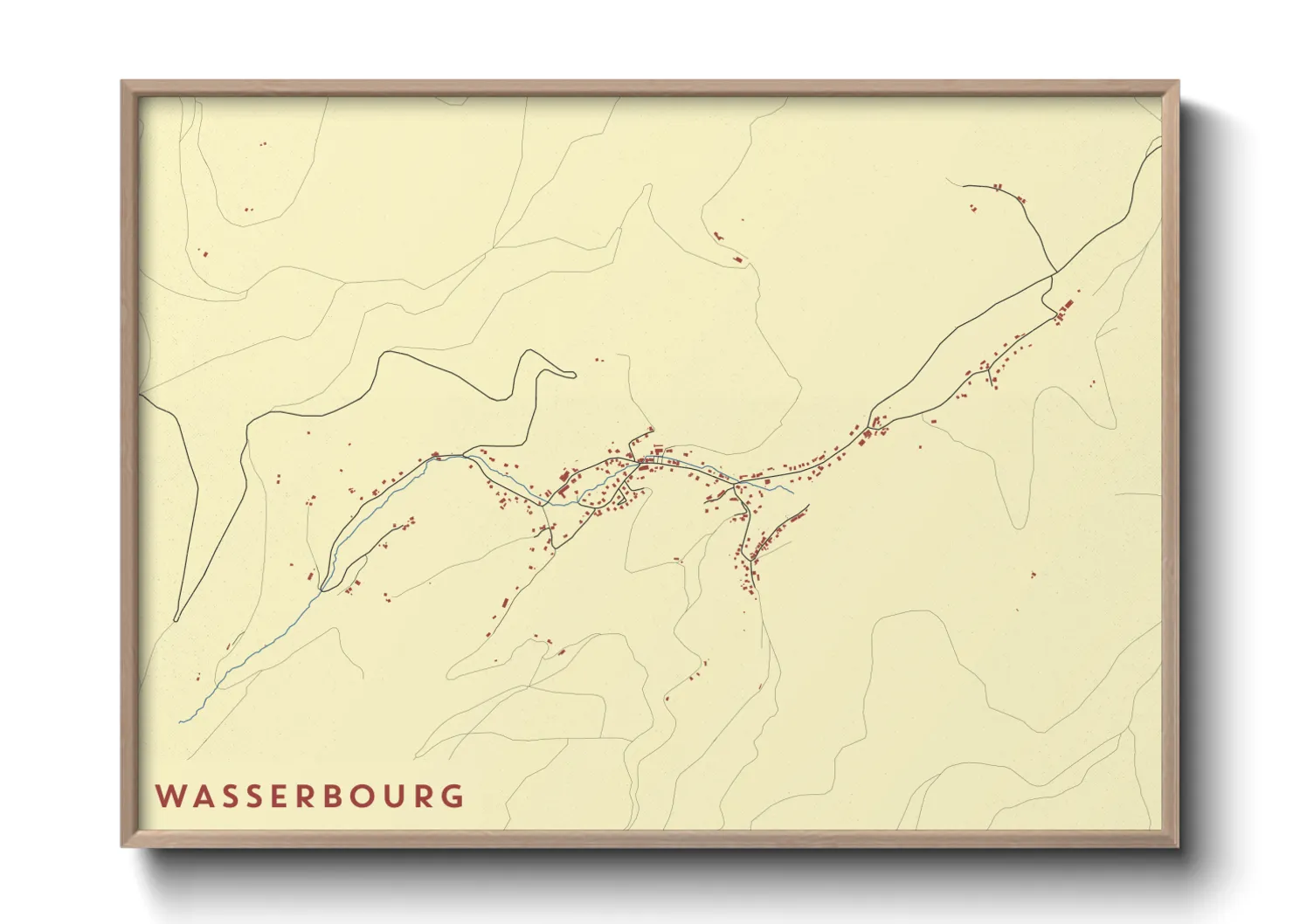 Une affiche de carte sur Wasserbourg