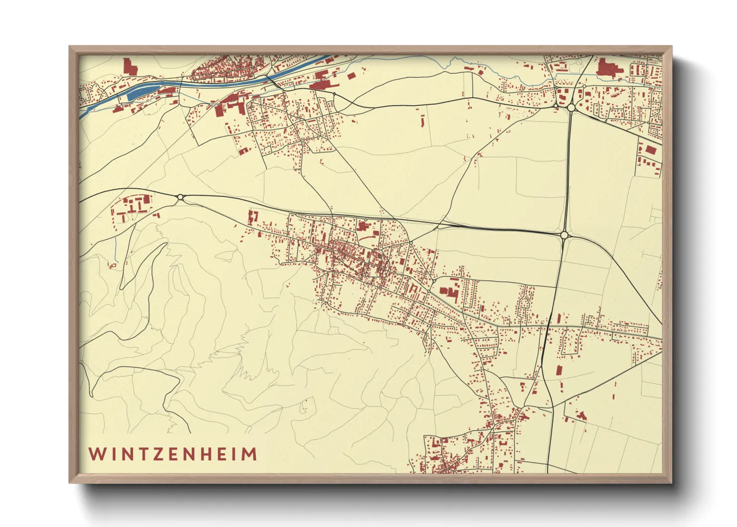 Une affiche de carte sur Wintzenheim