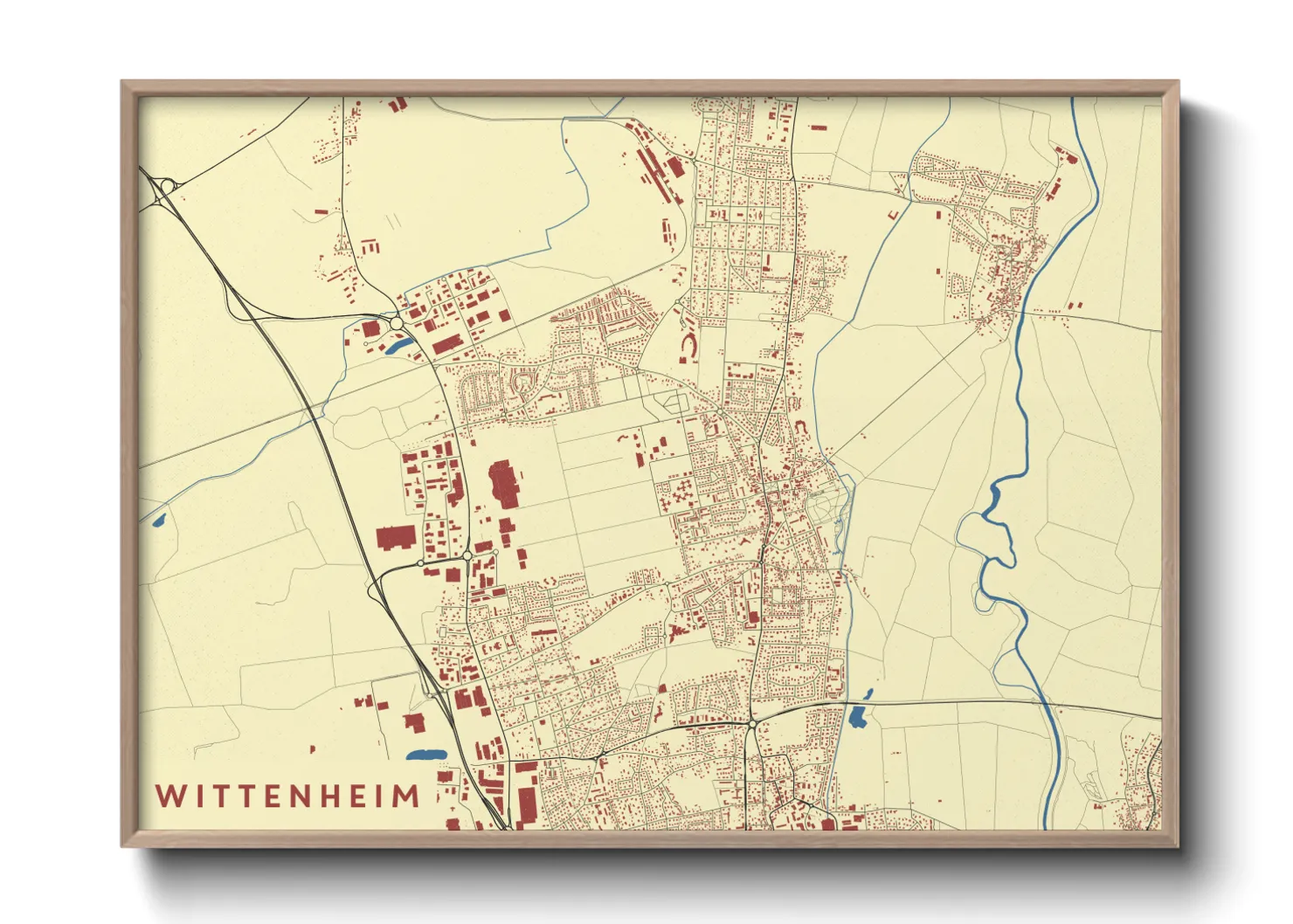Une affiche de carte sur Wittenheim