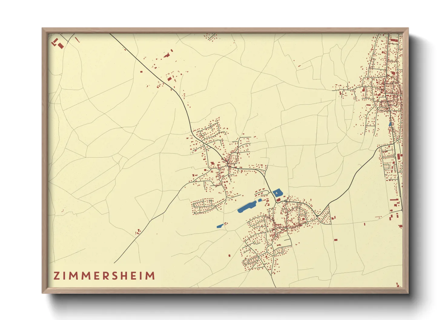 Une affiche de carte sur Zimmersheim