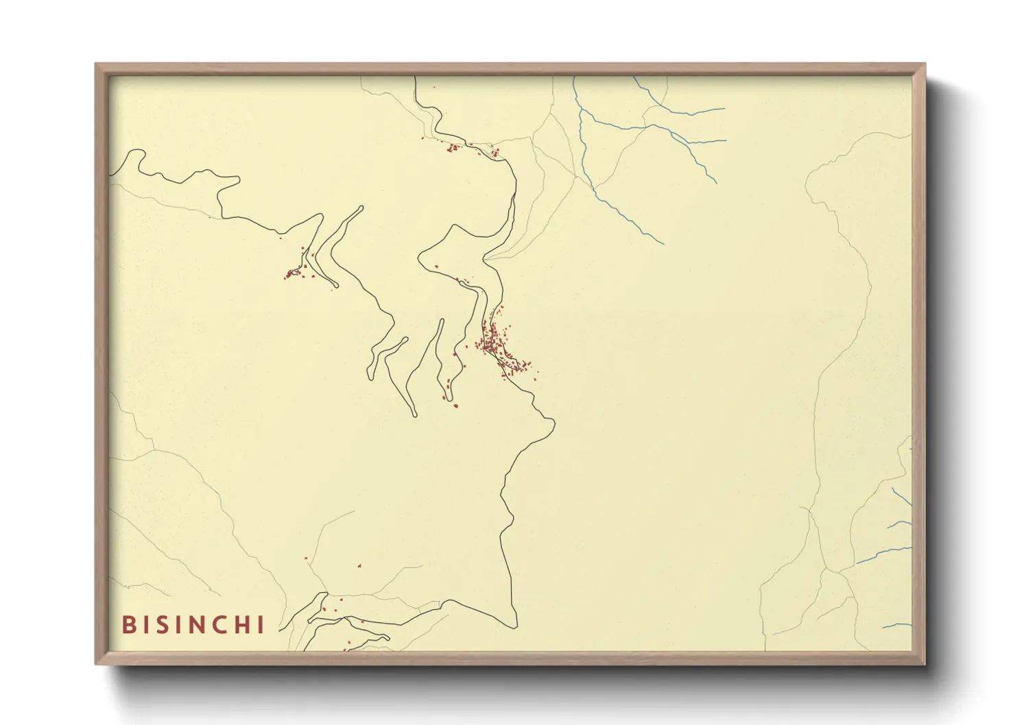 Une affiche de carte sur Bisinchi