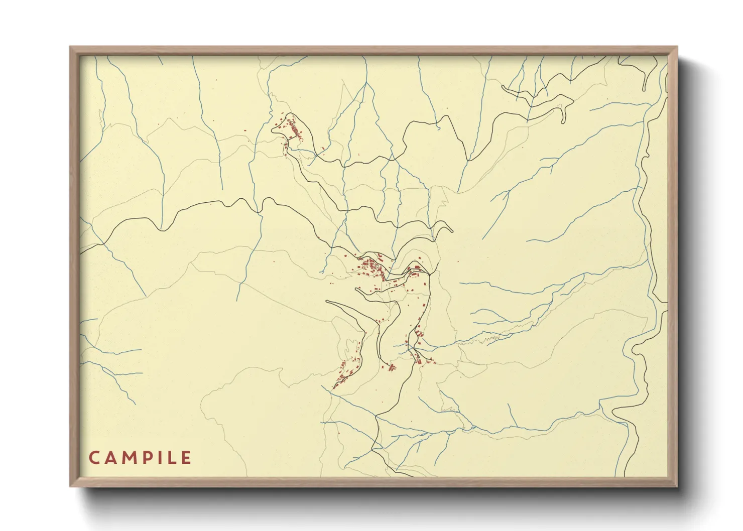 Une affiche de carte sur Campile