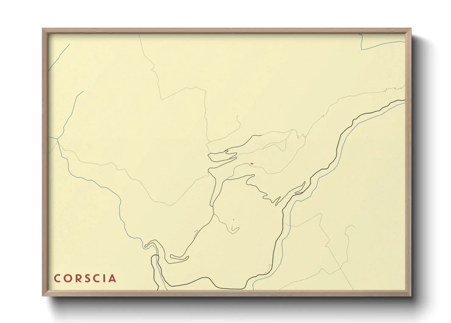 Une affiche de carte sur Corscia