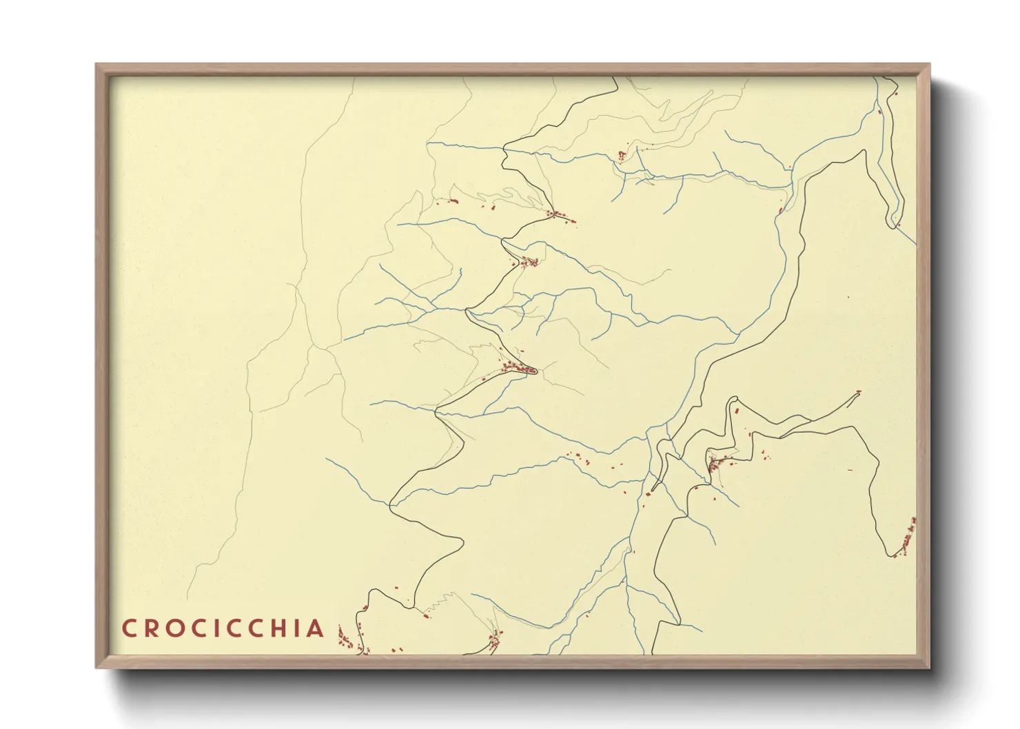 Une affiche de carte sur Crocicchia