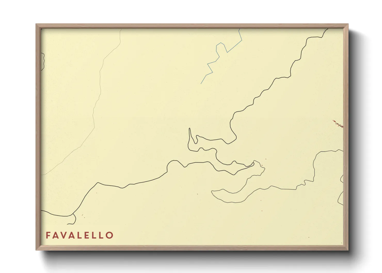 Une affiche de carte sur Favalello