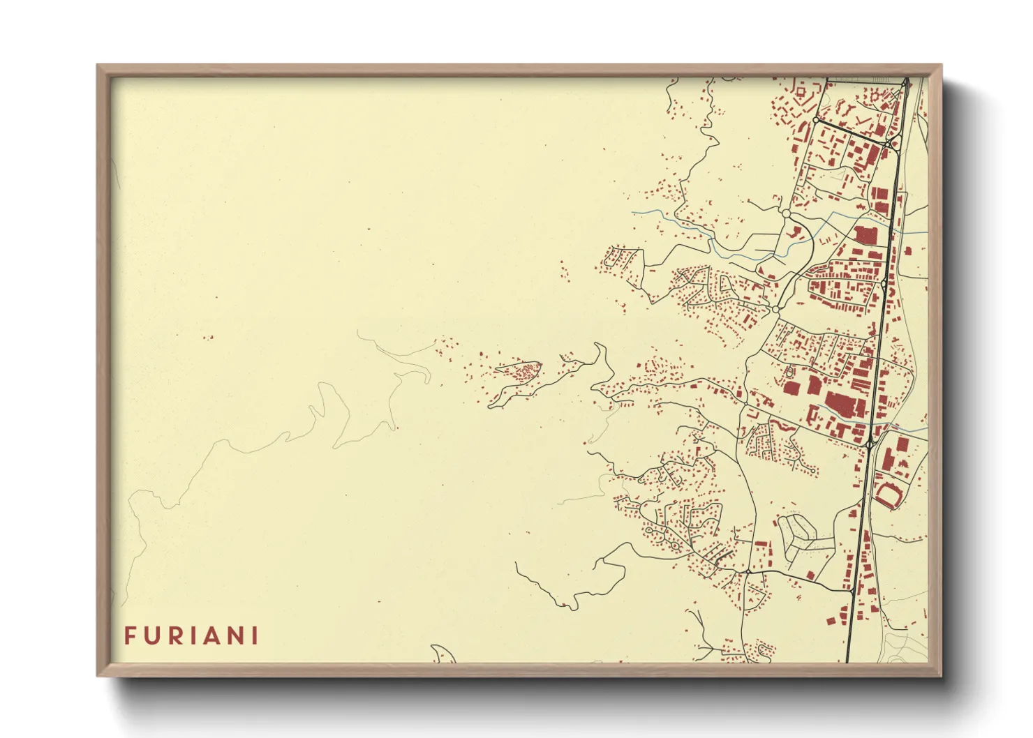 Une affiche de carte sur Furiani