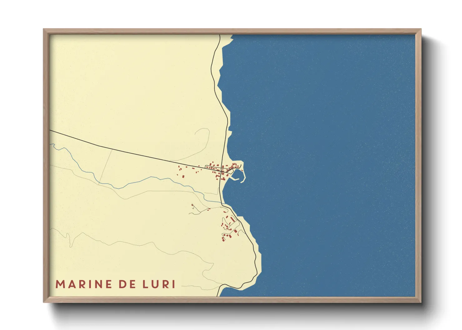 Une affiche de carte sur Marine de Luri