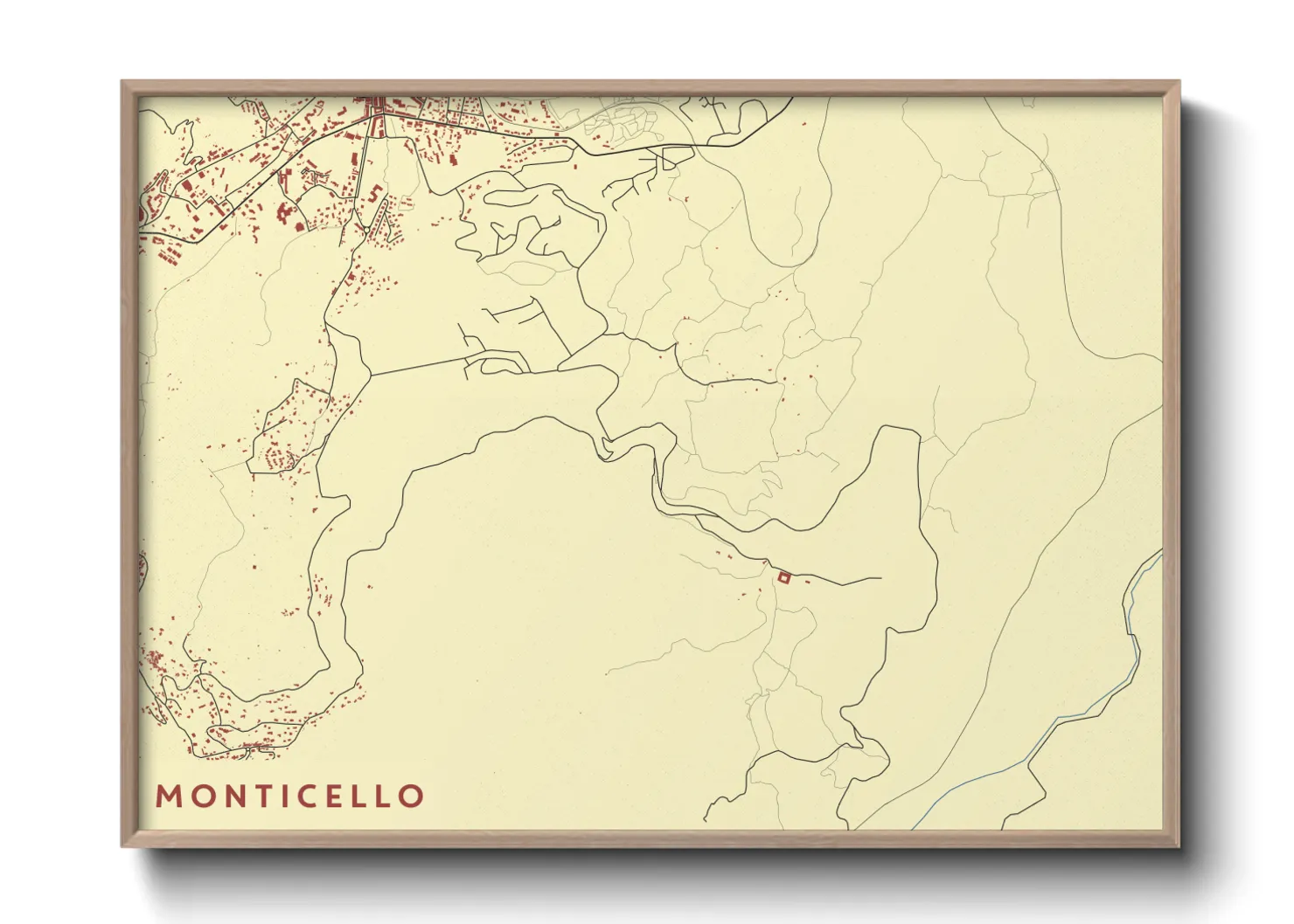 Une affiche de carte sur Monticello